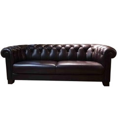 Sofa "Cambridge" by Manufacturer Sinn in Leather Wood and Metal