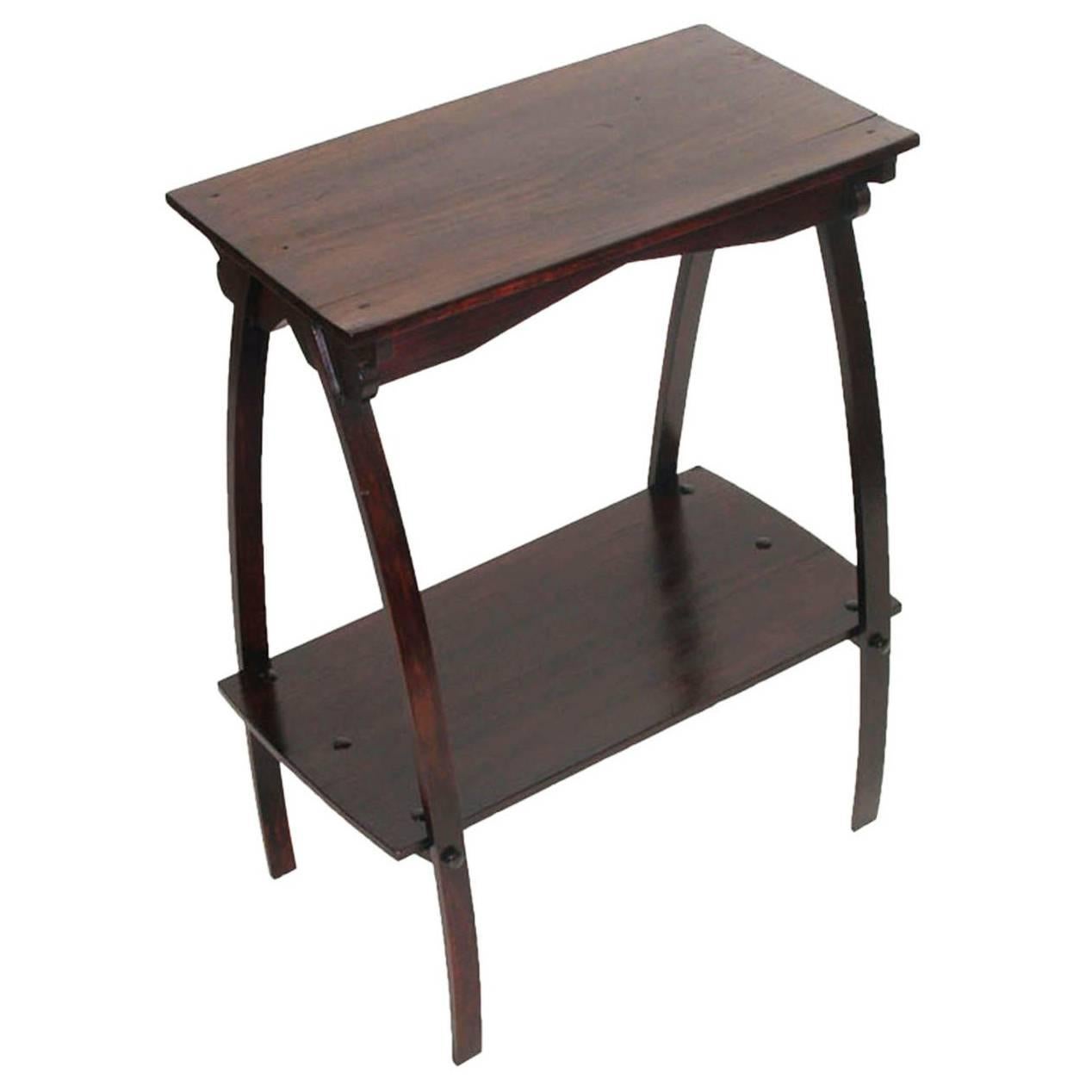 Italy 1920s  Art Deco Console Étagère Side Table in Walnut , Wax polished