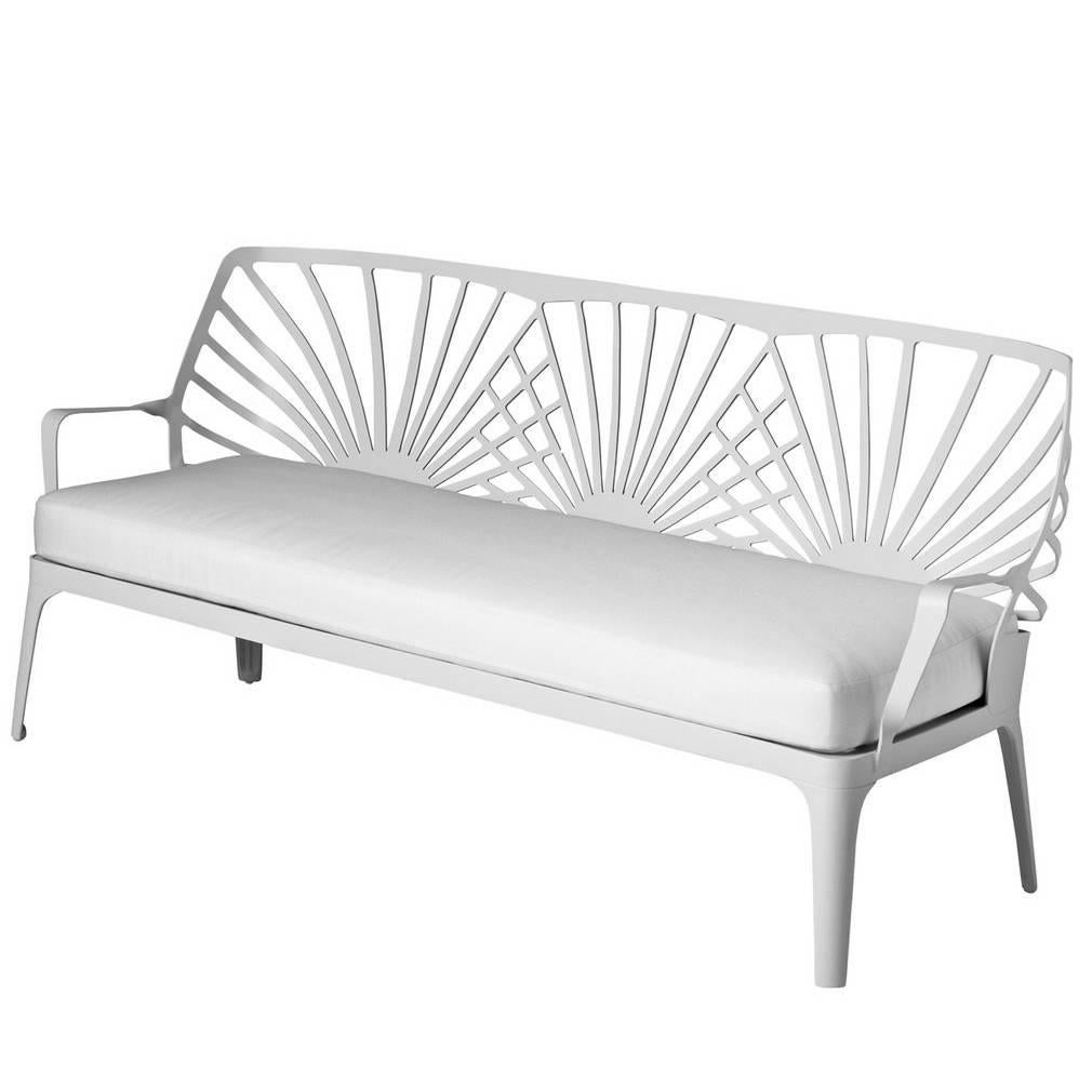 "Sunrise" White Painted Aluminum Sofa Designed by L. and R. Palomba for Driade