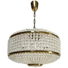 Austrian Brass and Glass Chandelier by J.L Lobmeyr Austrian Brass and Glass Chandelier by J.L Lobmeyr