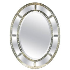 Vintage Large Venetian-Style Oval Standing Mirror