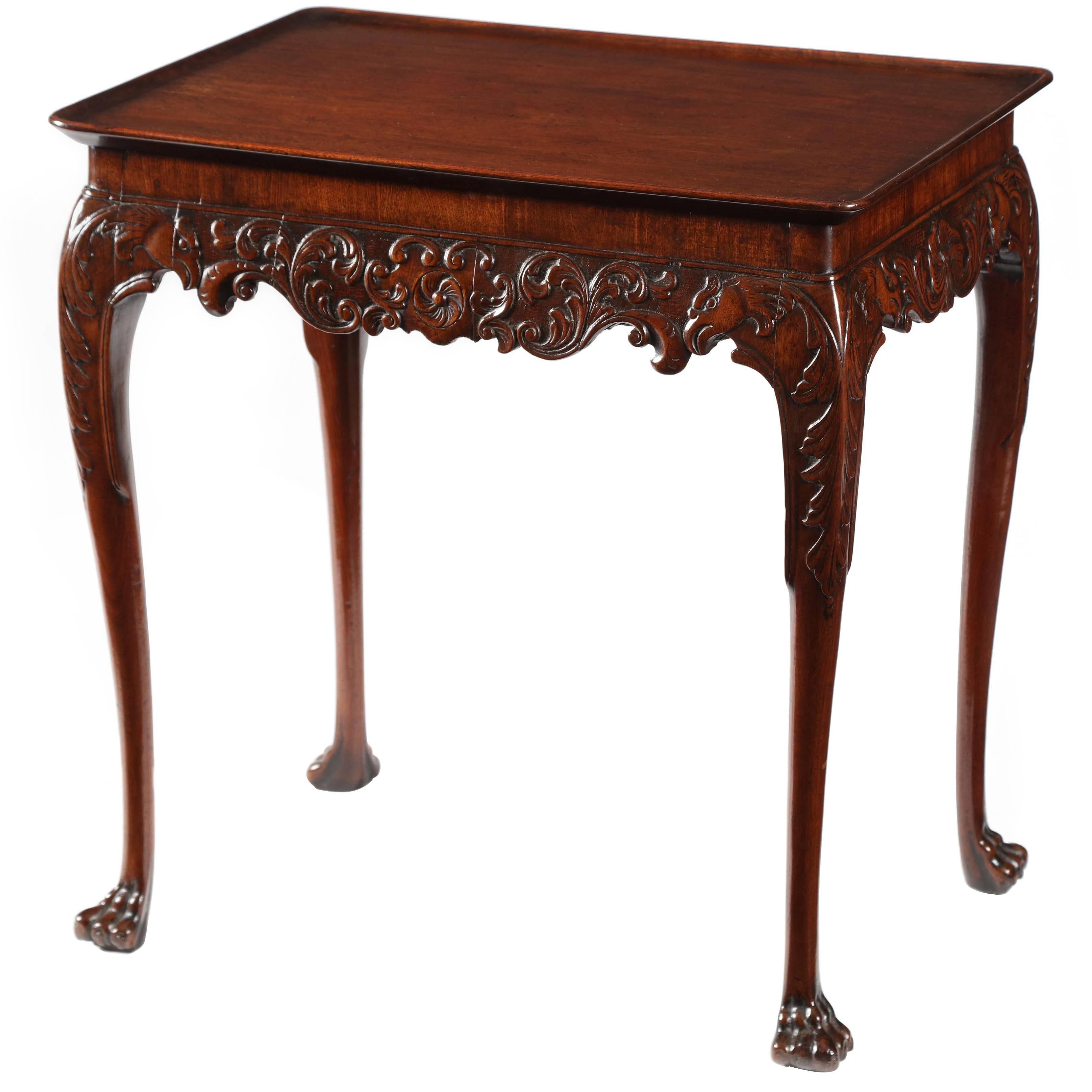 Irish George II Carved Mahogany Silver Table For Sale