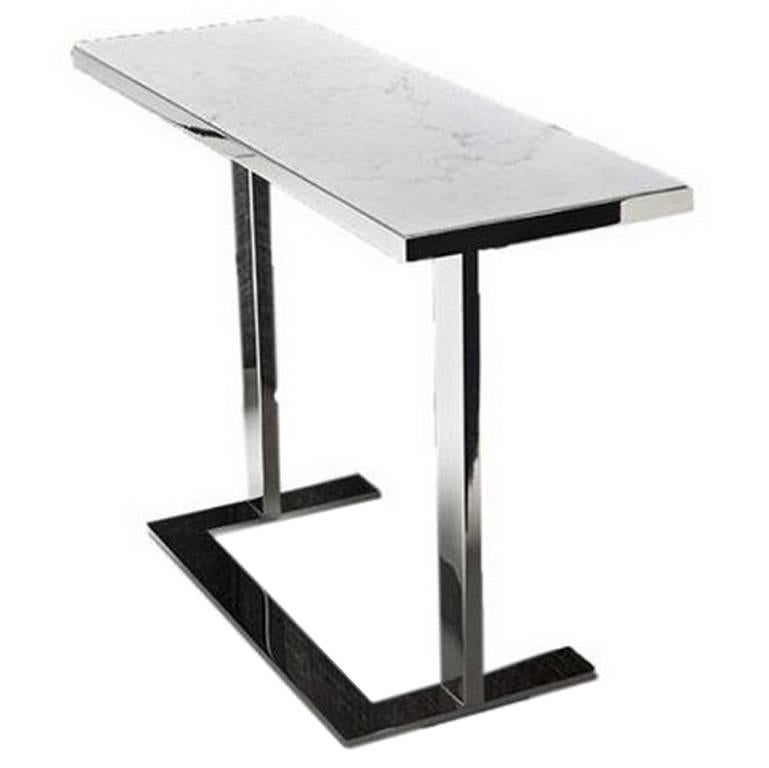 "Wow" White Carrara Marble Top Side Table Designed by Philippe Starck for Driade For Sale