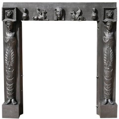Highly Decorated Fire Grate/Front in Egyptian Style, circa 1820