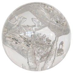 Lucite Sphere Sculpture with Suspended Bubble Inclusions