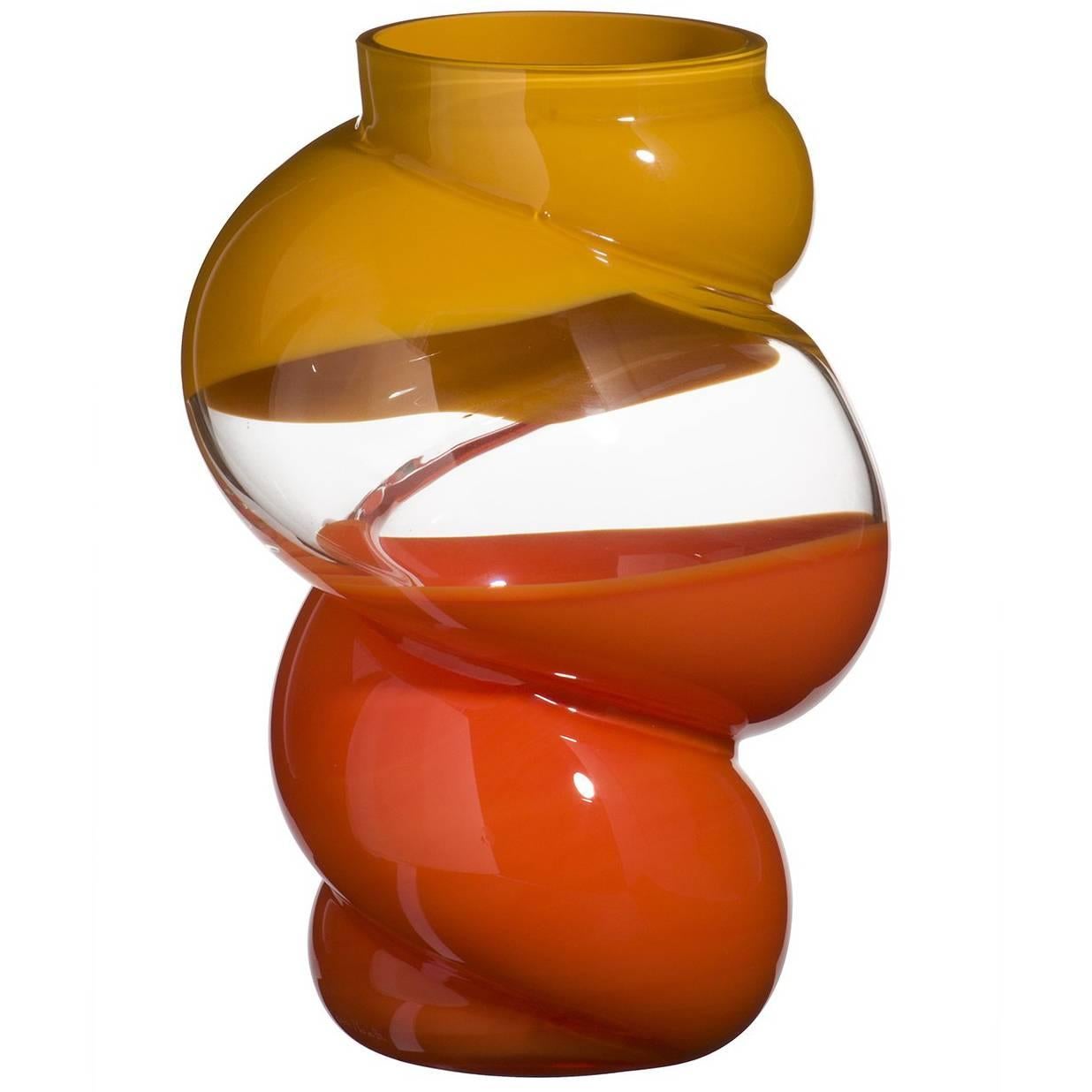 Aster Carlo Moretti Contemporary Mouth Blown Murano Glass Vase