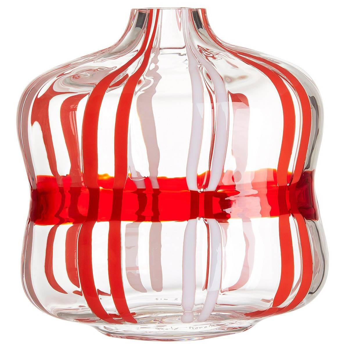 Hamsa Carlo Moretti Contemporary Mouth Blown Murano Glass Vase