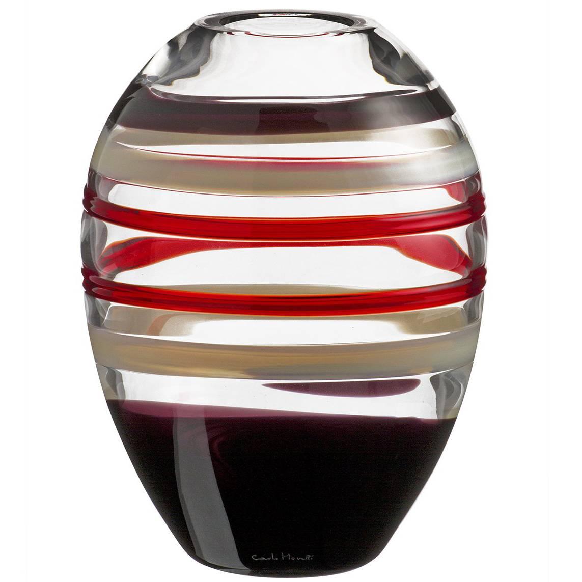 Reina Carlo Moretti Contemporary Mouth Blown Murano Glass Vase