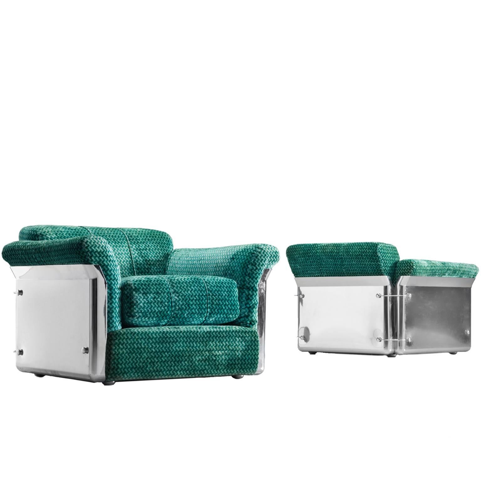Vittorio Introini Set of Two Rare 'Larissa' Lounge Chairs for Saporiti