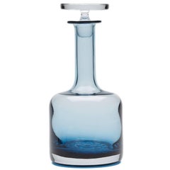 Retro Wedgwood Blue Glass Decanter, circa 1969