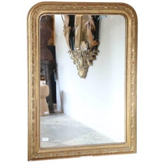 19th Century Louis Philippe Mirror with Gilt Art Nouveau Carving