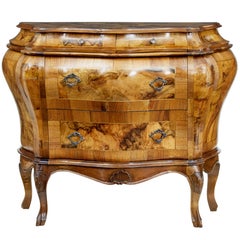 Early 20th Century Maltese Olivewood Bombe Commode