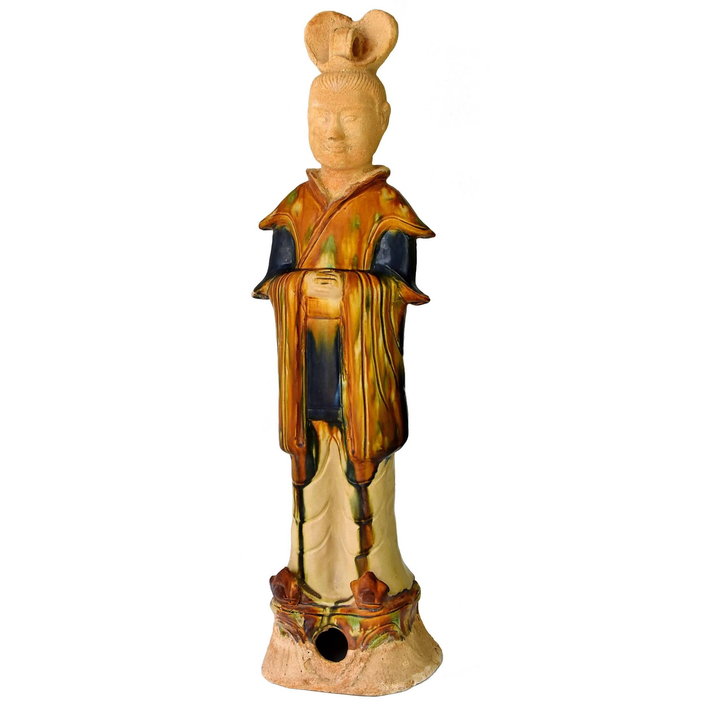 Terracotta Court Official, Tang San Cai Style Pottery Figure