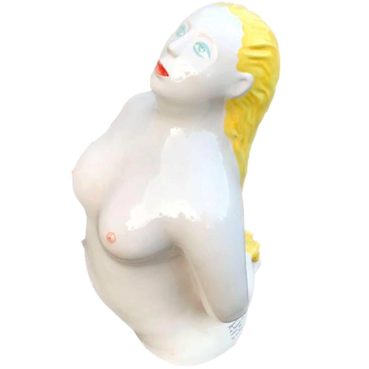 Ceramic Sculpture Bagnante Model by Ugo La Pietra for Superego Editions, Italy For Sale