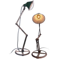 Matching Pair of Save-Light Industrial Floor Lamps