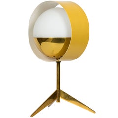 1950s Stilux Milano Brass and Glass Tripod 'Saturno' Table Lamp
