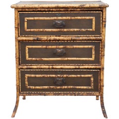 Antique Bamboo Chest of Drawers, circa 1910-1920