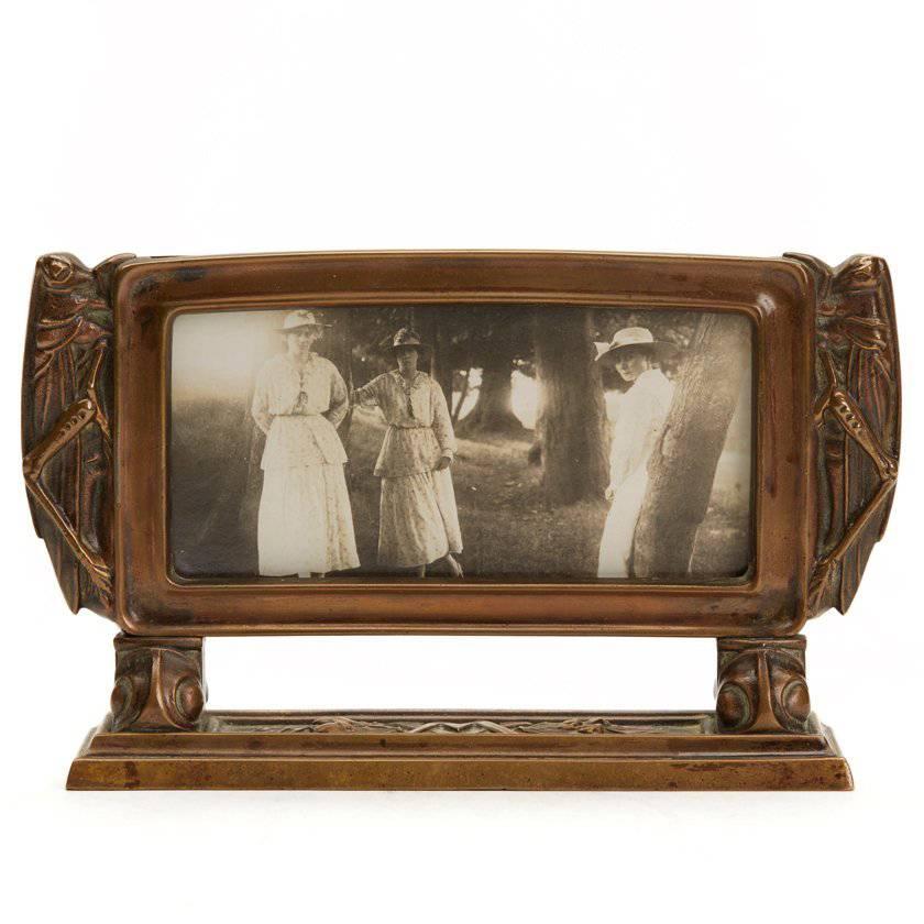 Arts & Crafts Bronze Frame with Grasshoppers, circa 1900