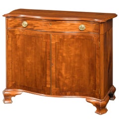 Chippendale Period Mahogany Serpentine Side Cabinet Retaining the Period Brass