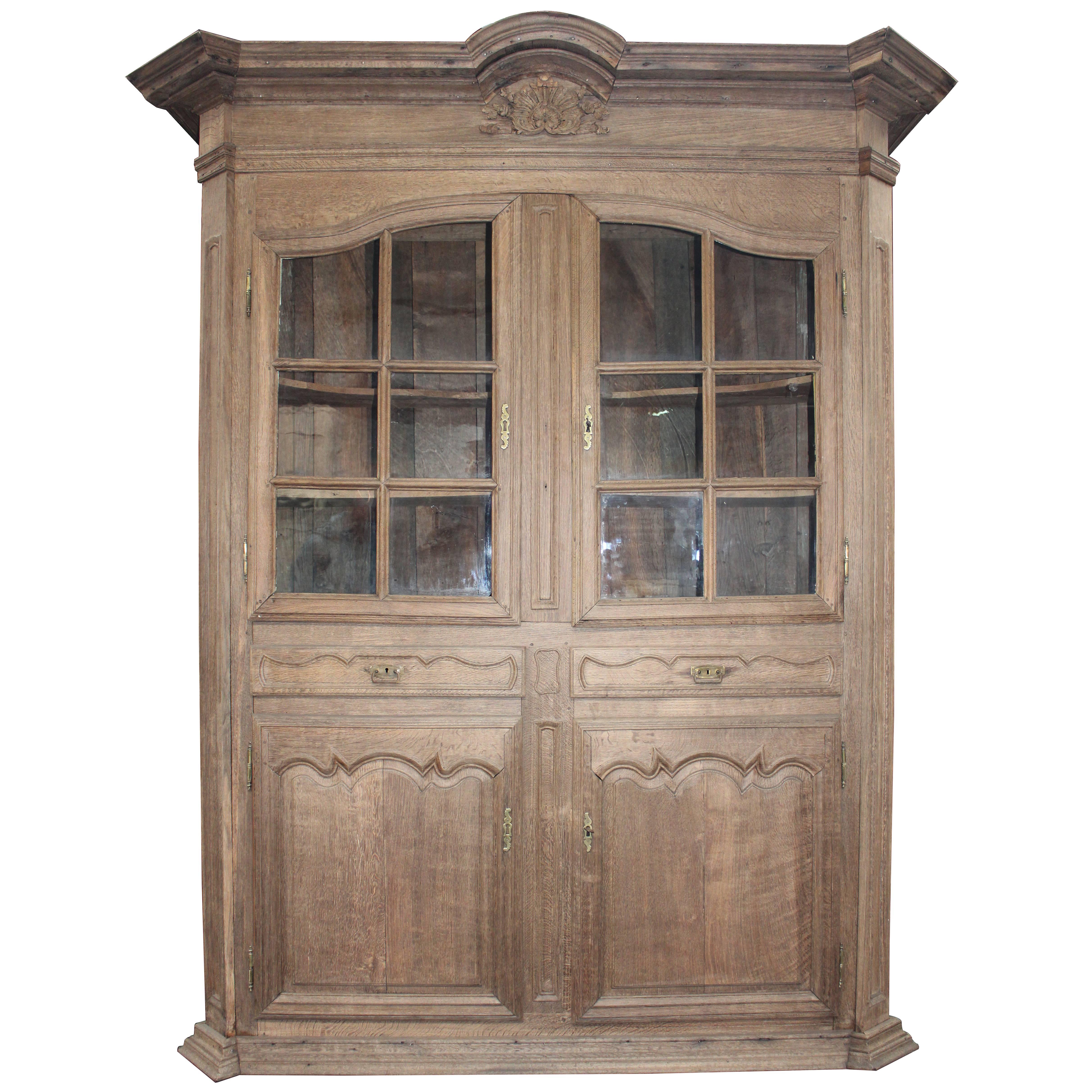 Antique Castle Glass Cabinet, a Real Flemische Piece from 17th Century  For Sale