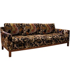 Mid-Century Modern Harvey Probber Sofa with Jack Lenor Larsen Fabric, 1960s