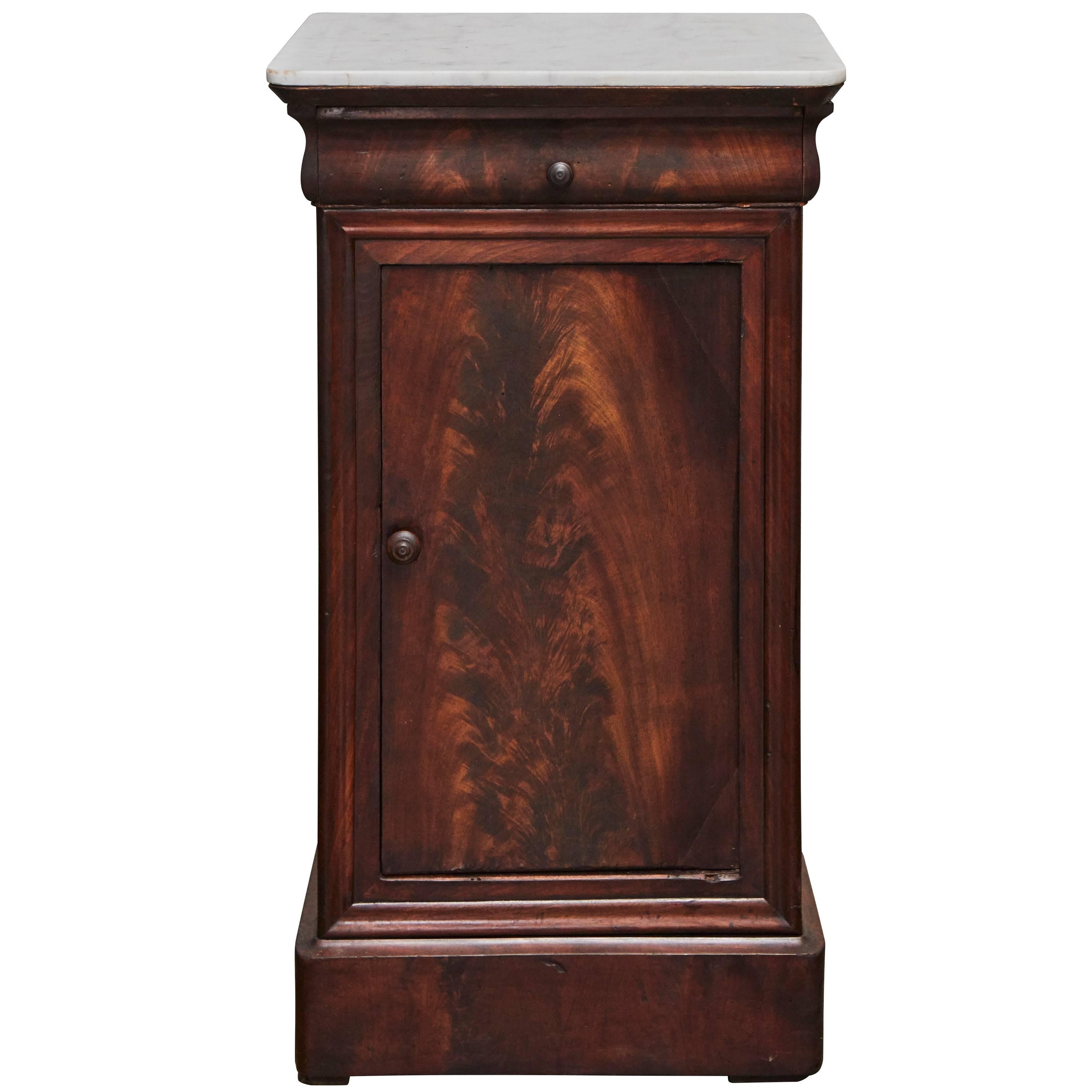 Louis Philippe Marble-Top Nightstand