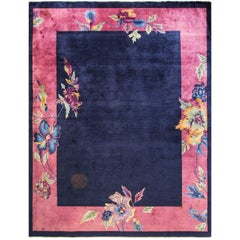 Incredible Antique Art Deco Chinese Oriental Carpet