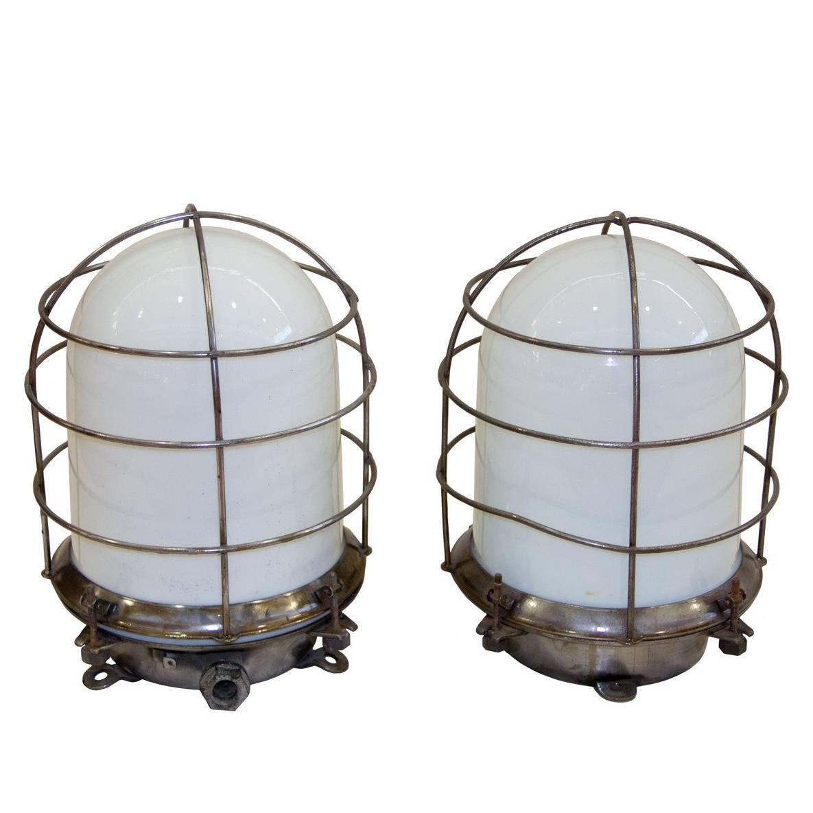 Milk Glass Nautical Light