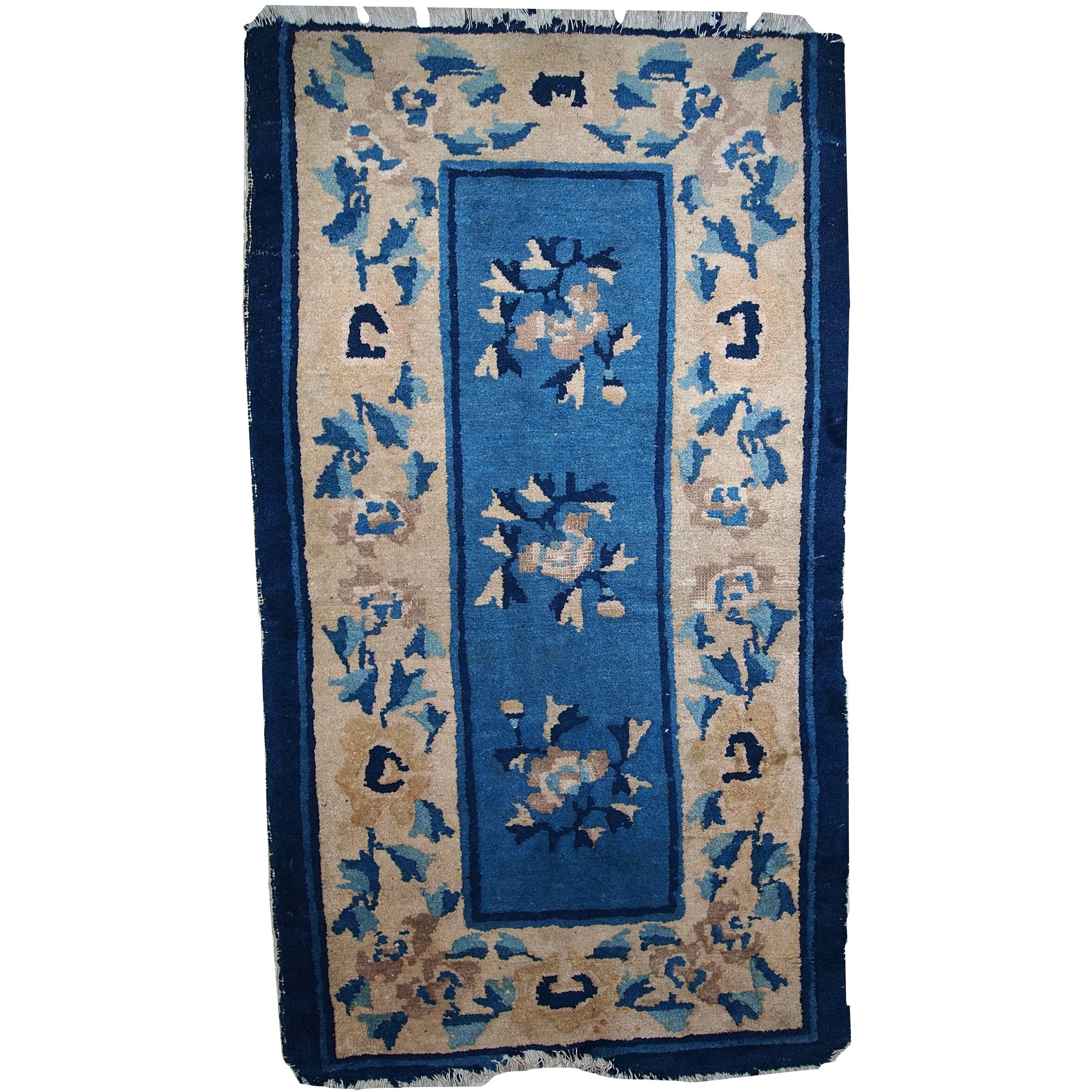 Handmade Antique Peking Chinese Rug, 1900s 1C43 For Sale