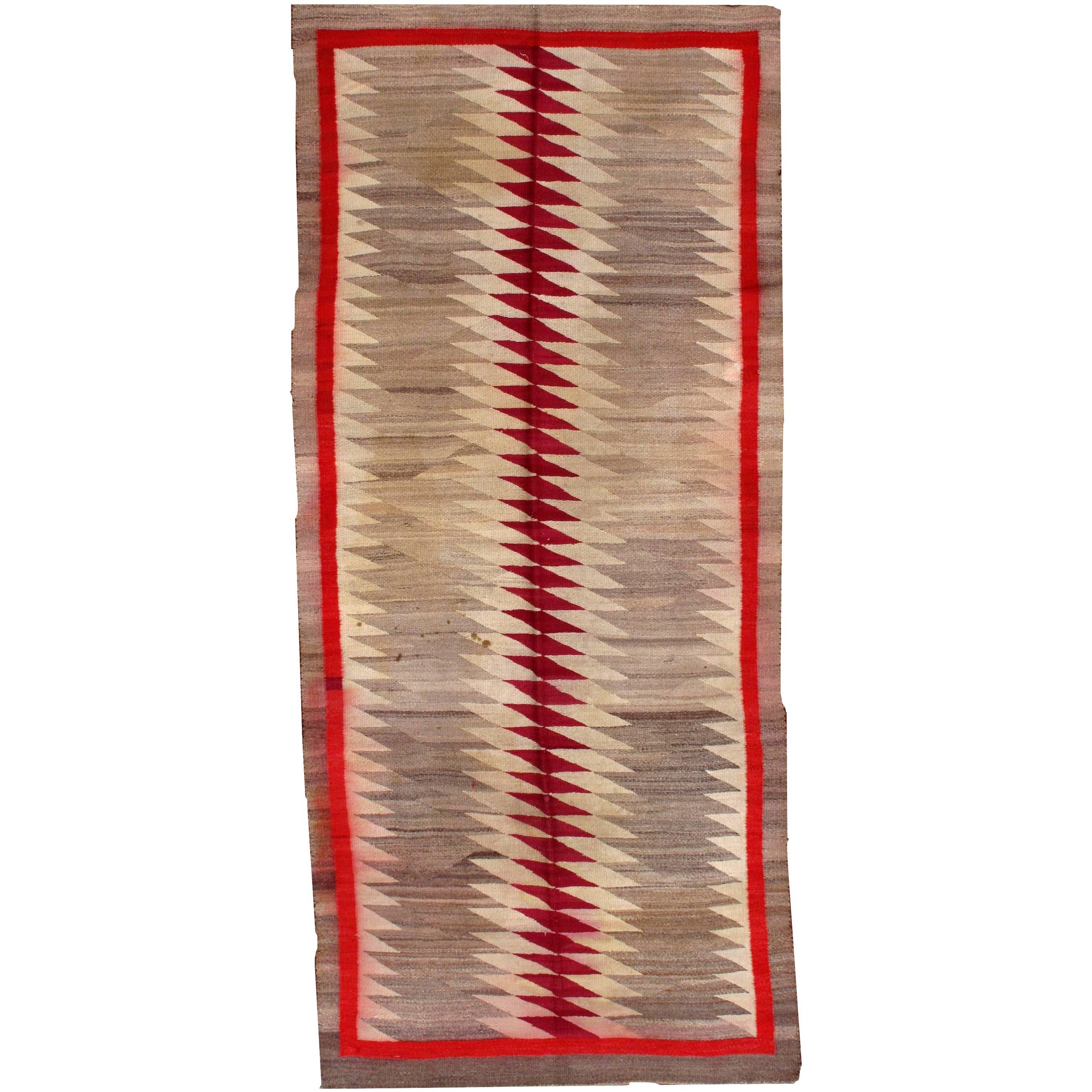 Handmade Antique Native-American Navajo Rug, 1900s, 1B63