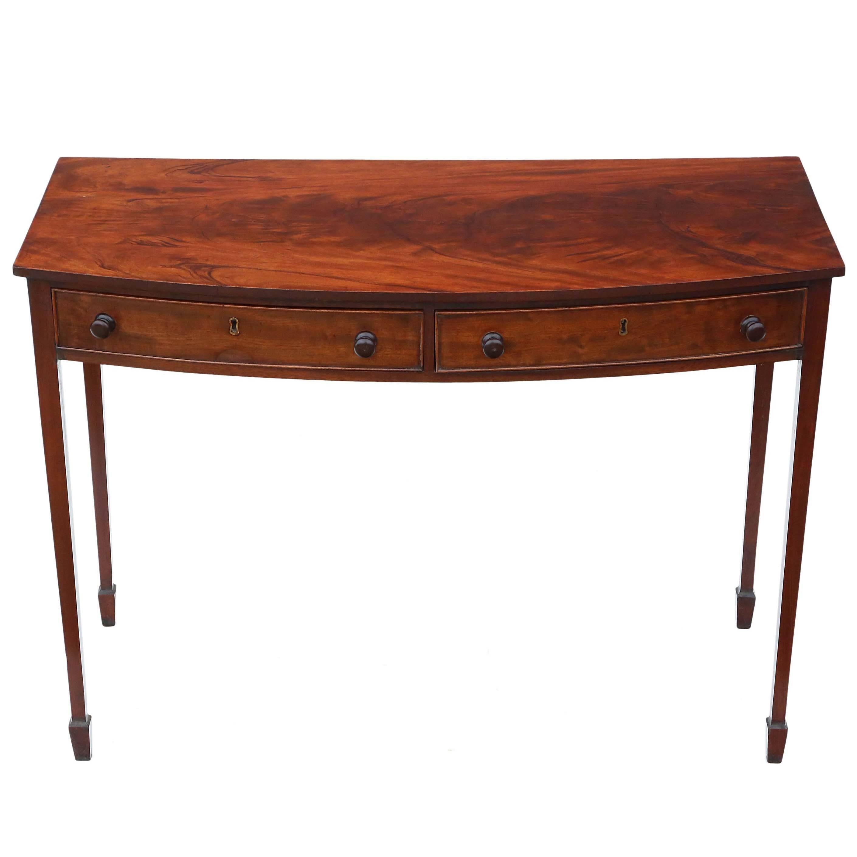 Antique Quality Bow Front Mahogany Desk Writing Table 19th Century and Later For Sale