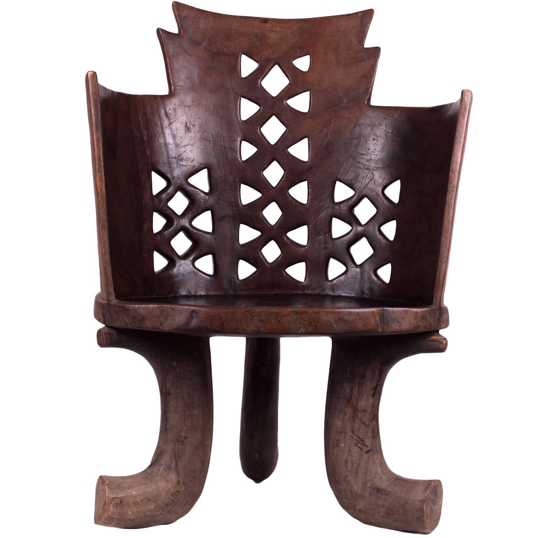 Traditional Ethiopian Wood Chair