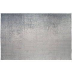 Aquamarine Blue Silk Rug by Joseph Carini 14x21.6