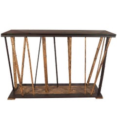 Faux Bamboo Console Table
