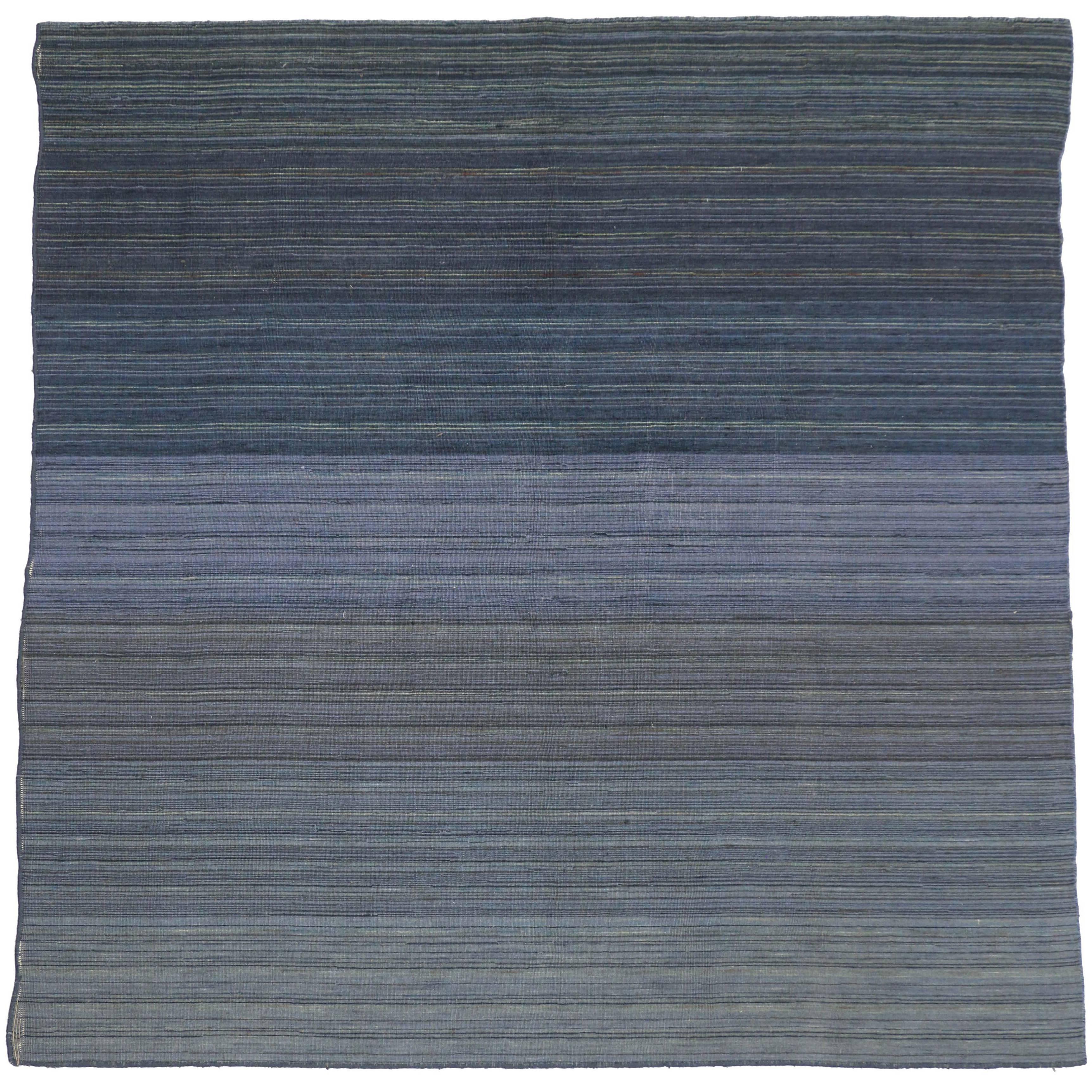 Contemporary Modern Flat-Weave Rug, Ombre Kilim with Pastel Postmodern Style For Sale