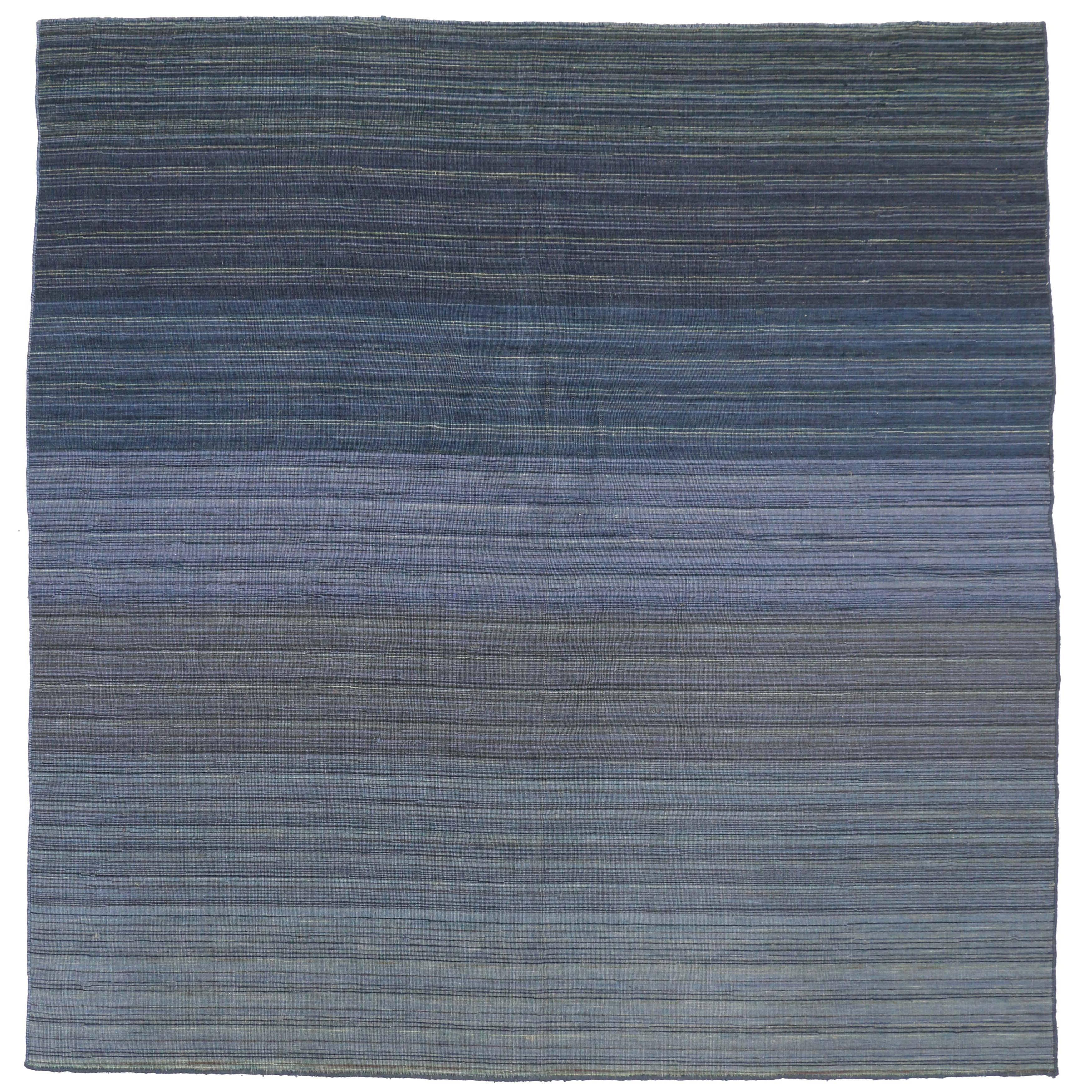 New Contemporary Modern Flat-Weave Rug, Ombre Kilim Rug