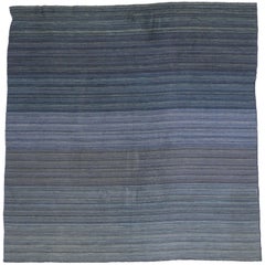 Contemporary Modern Flat-Weave Rug, Ombre Kilim with Pastel Postmodern Style
