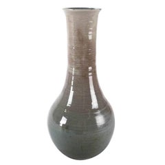 Mid-Century Modern Hand Thrown & Glazed Studio Pottery Ombre Vase