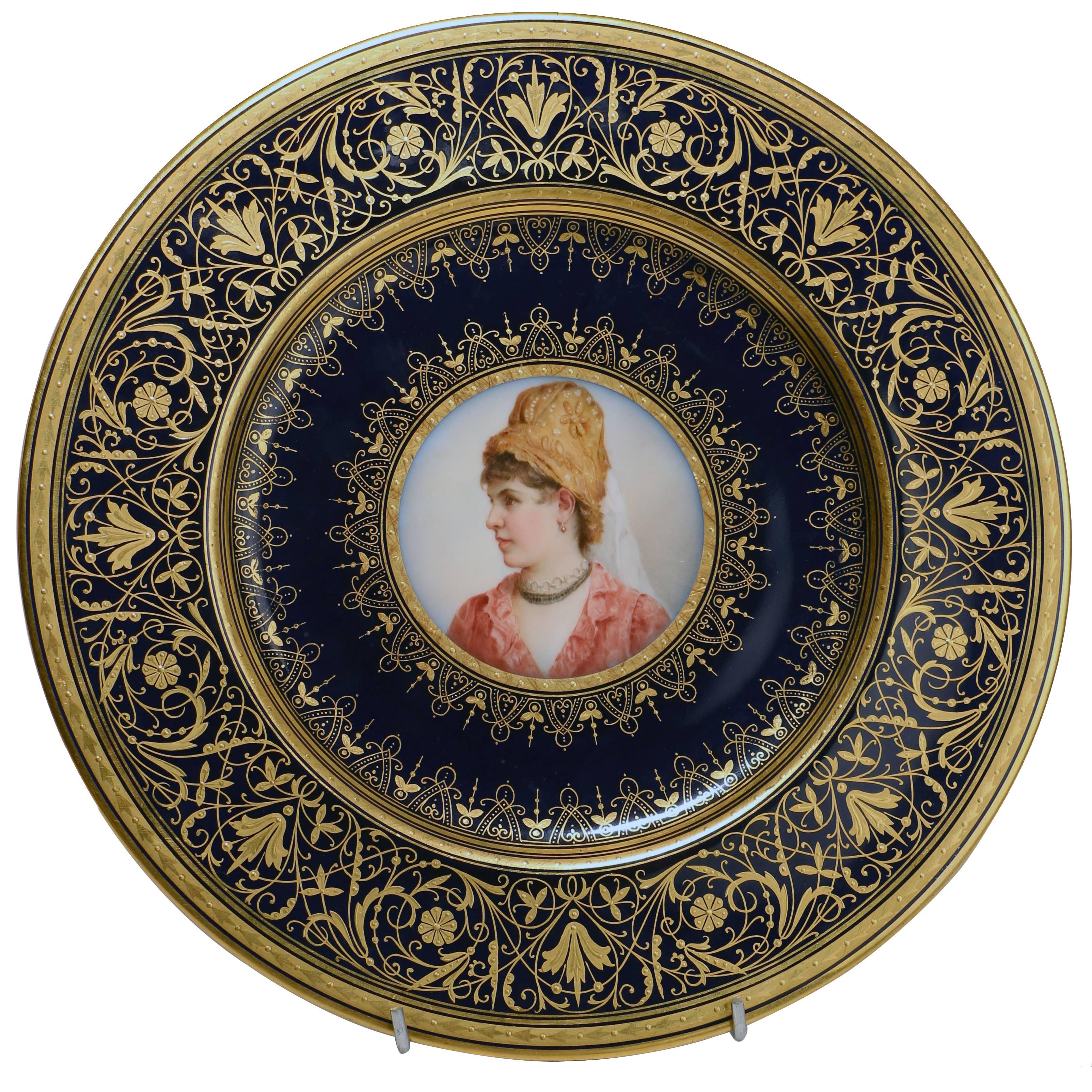 Set of Four Old Vienna Porcelain Cabinet Plates 