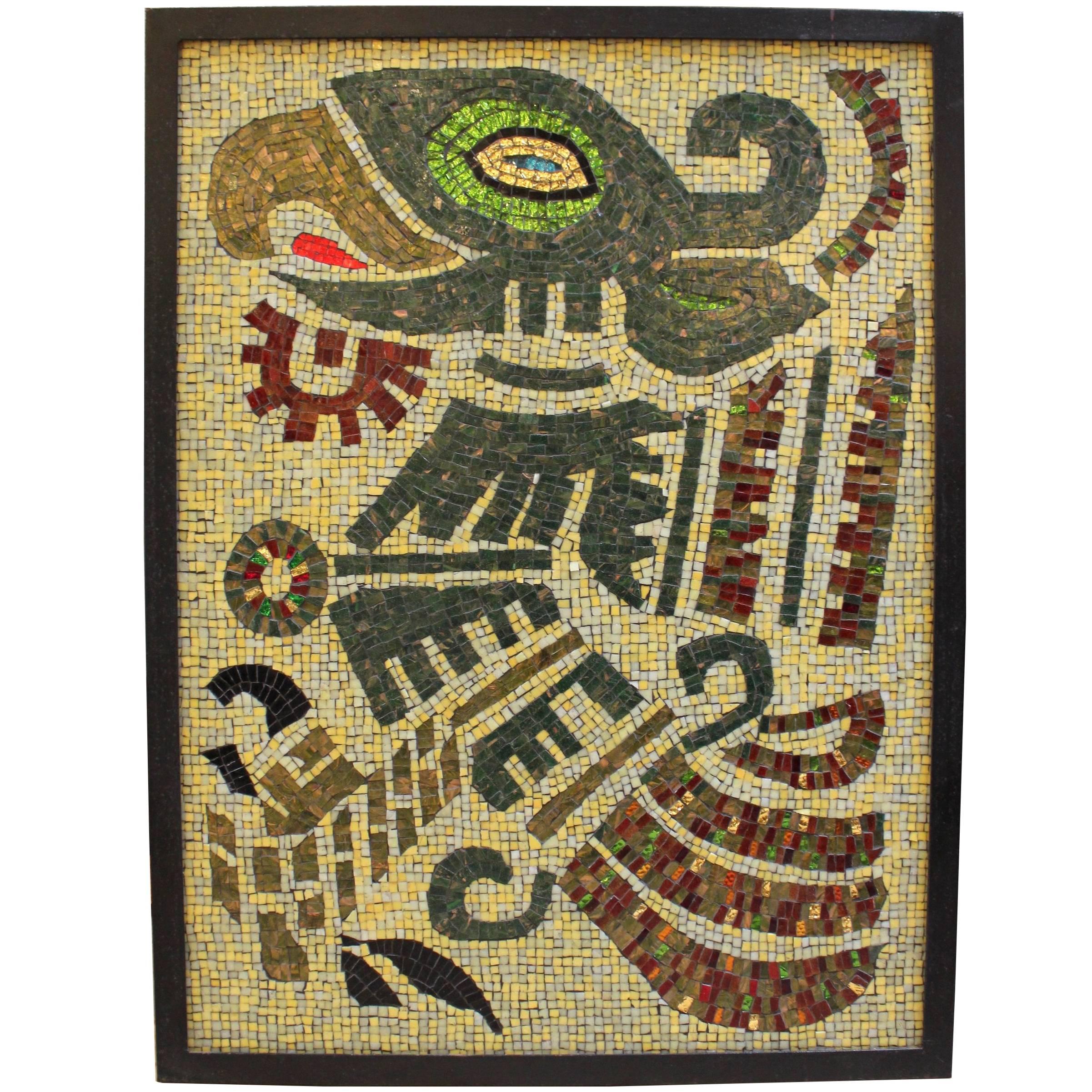 Mosaic Tile Aztec Eagle Art by Ellen Hightower For Sale