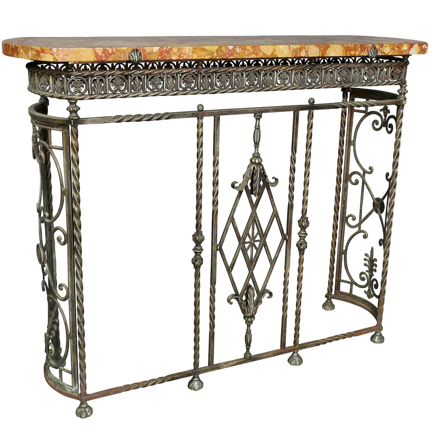 Wrought Iron Console/ Radiator Cover at 1stDibs | over radiator console ...
