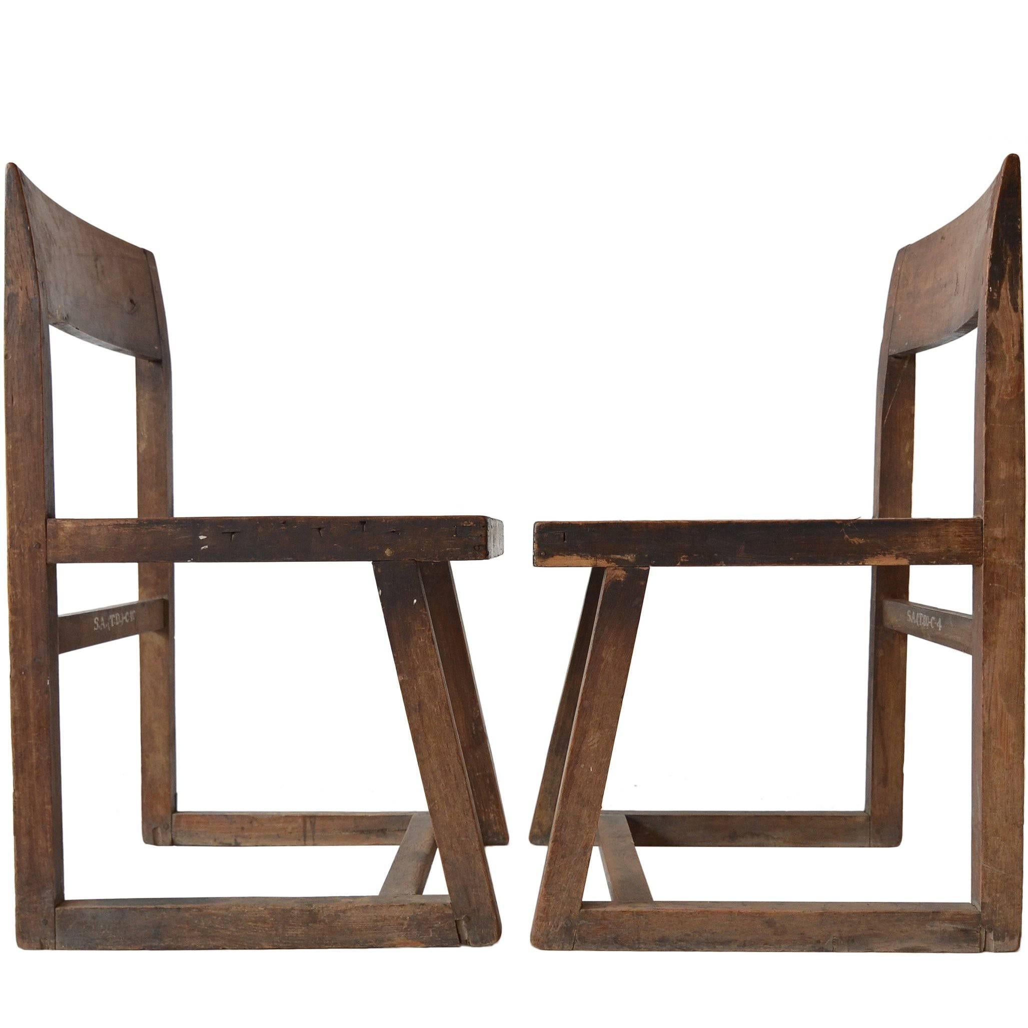 Rare Pierre Jeannette Library Chairs for Chandigarh