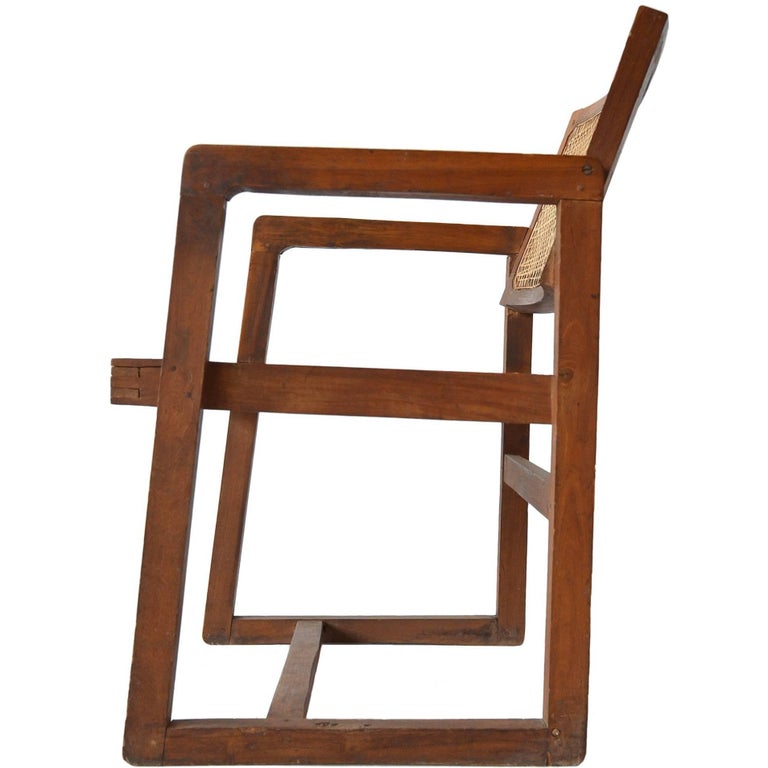 Pierre Jeanneret "Box" Desk Chair in Teak at 1stDibs
