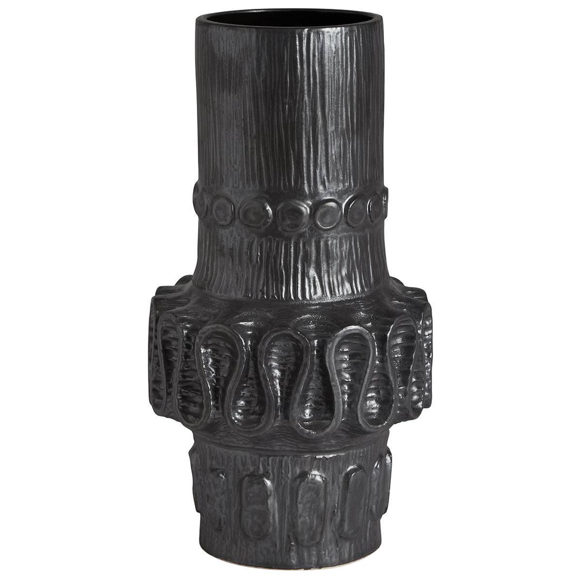 Brutalist Stoneware Cuff Vase