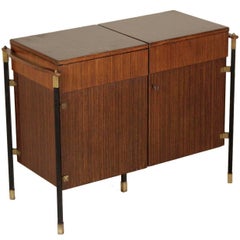 Vintage Foldable Bar Cabinet Rosewood Veneer, Italy, 1960s