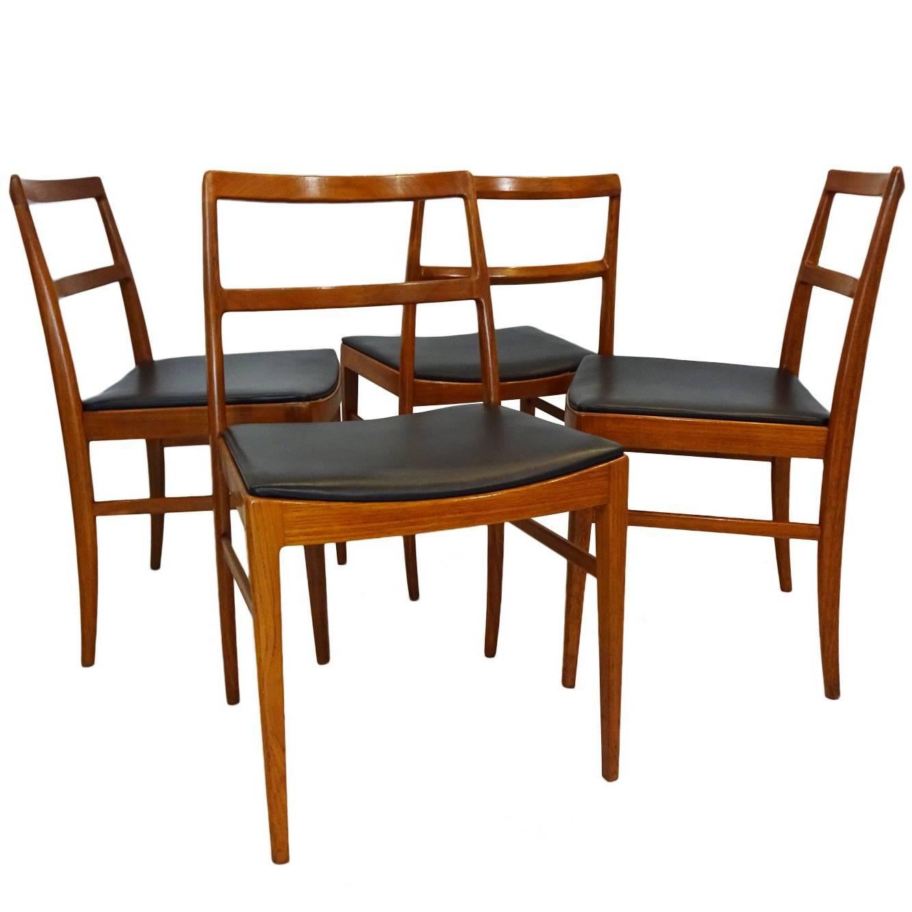 Danish Midcentury Arne Vodder Model 430 Teak Dining Chairs for Sibast For Sale