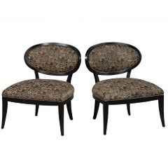Pair of Oval Back Accent Chairs