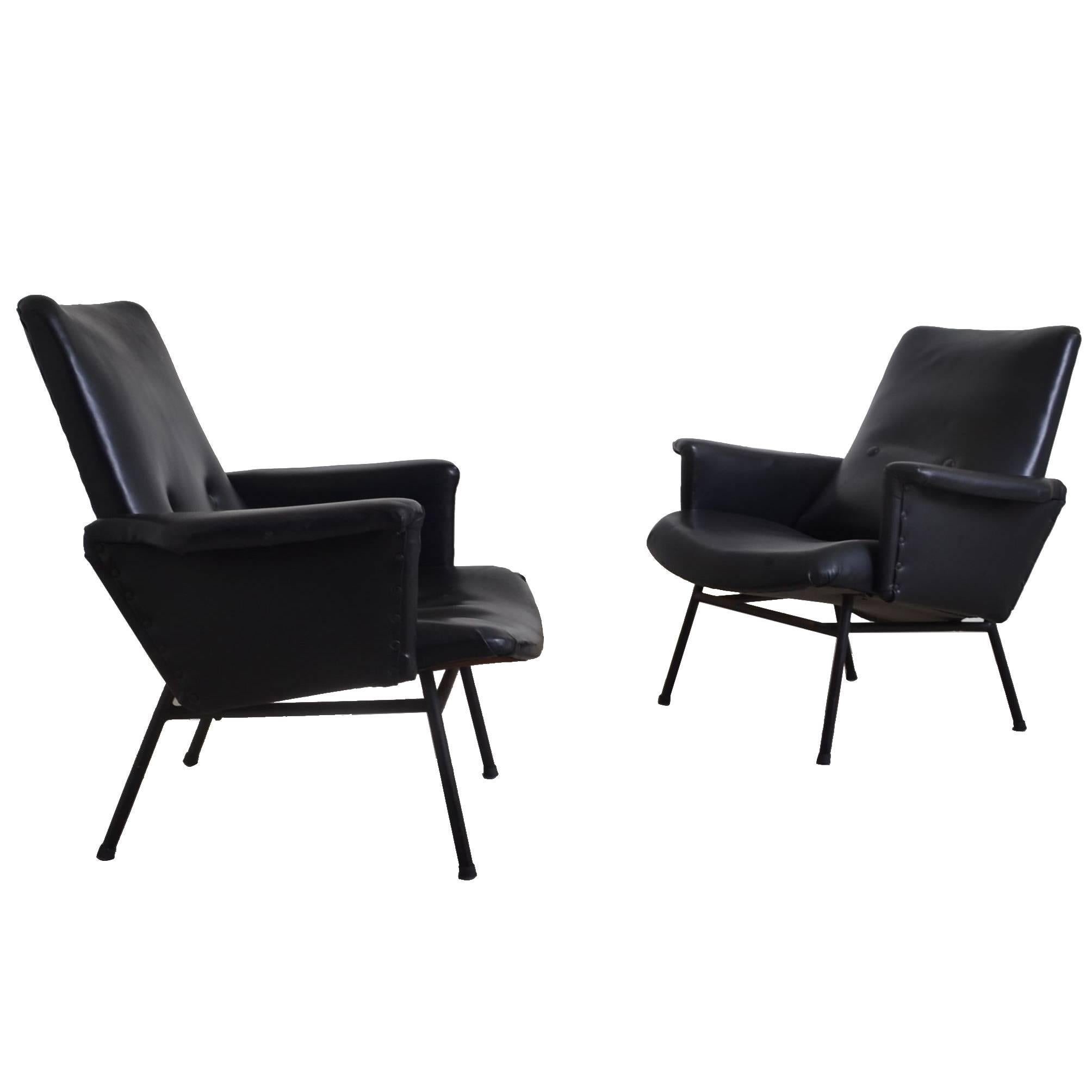 Pair of Pierre Guariche SK660 Armchairs, France, circa 1955