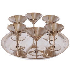 Machine Age Art Deco Silver Plate Cocktail Set by WMF Germany