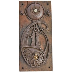 Antique Remarkably Ornate Wrought Iron Door Bell from Chile, circa 1910